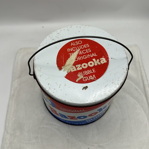 Vintage Bazooka Bubble Gum 1991 Large Metal/Tin Pail w/Handle - Picture 2 of 8